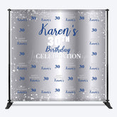 Lofaris Silver Step And Repeat Custom 30th Birthday Backdrop